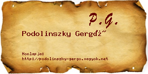 Podolinszky Gergő névjegykártya