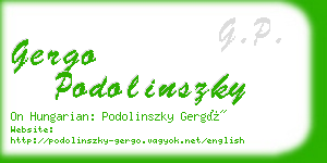 gergo podolinszky business card